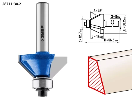 ЗУБР 30.2 x 13 мм, фреза кромочная калевочная (фасочная) №9, Профессионал (28711-30.2) купить в Ноябрьске