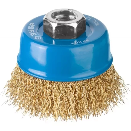 ЗУБР &quot;ПРОФЕССИОНАЛ&quot;. Щетка чашечная для УШМ, витая латунированная стальная проволока 0,3мм, 60ммхМ14 3526-060_z02 купить в Ноябрьске