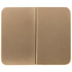 Выключатель СВЕТОЗАР "ГАММА" двухклавишный, без вставки и рамки, цвет золотой металлик, 10A/~250B SV-54134-GM