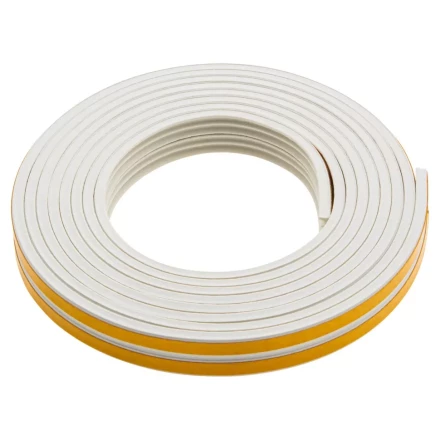 Уплотнитель резиновый, 6 м, профиль &quot;E&quot;, белый Сибртех 88917 купить в Ноябрьске