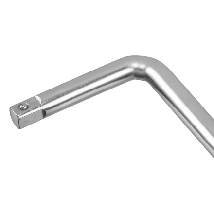 Вороток Г-образный, 375*100 мм, квадрат 1/2&quot;, CrV, матовый хром Denzel 14067 купить в Ноябрьске