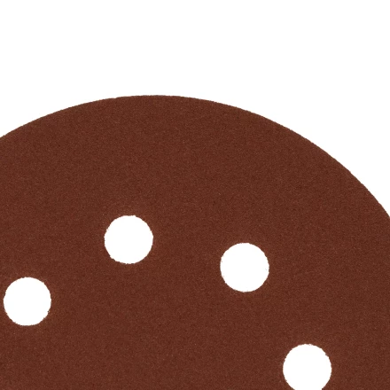 Круг абразивный на ворсовой подложке под &quot;липучку&quot;, перфорированный, P 150, 125 мм, 5 шт Сибртех 738077 купить в Ноябрьске