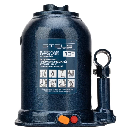 Домкрат гидравлический бутылочный телескопический Stels 51151, 10 т, подъем 180-430 мм купить в Ноябрьске