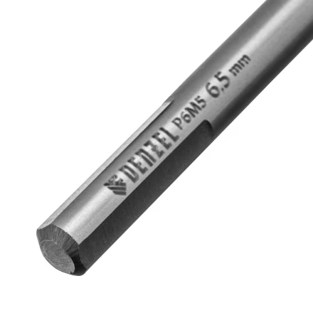 Сверло спиральное по металлу Denzel 6,5 x 93мм, Р6М5, Golden Tip, многогранная заточка, 718279 купить в Ноябрьске