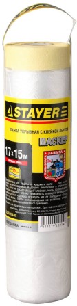 Пленка STAYER &quot;PROFESSIONAL&quot; защитная с клейкой лентой &quot;МАСКЕР&quot;, HDPE, 9мкм, 1,7х15м 12255-170-15 купить в Ноябрьске