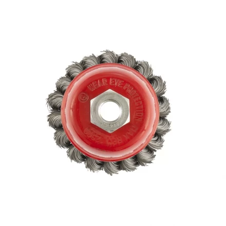 Щетка для УШМ 75 мм М14 &quot;чашка&quot; двухрядная крученая проволока 0,35 мм MTX 74676 купить в Ноябрьске