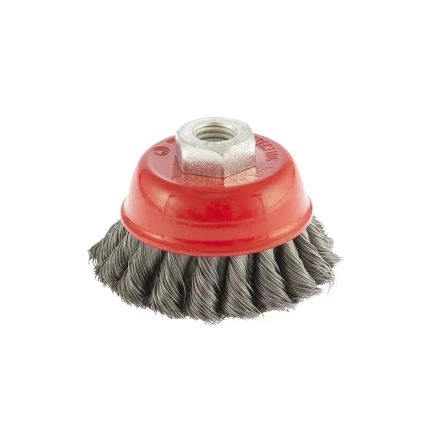 Щетка для УШМ 75 мм М14 &quot;чашка&quot; двухрядная крученая проволока 0,35 мм MTX 74676 купить в Ноябрьске