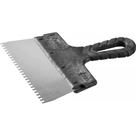 Шпатель ЗУБР &quot;МАСТЕР&quot; ФАСАДНЫЙ, нержавеющее полотно, 200мм, зуб 4х4мм 10078-20-04 купить в Ноябрьске