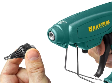 Пистолет клеевой (термоклеящий) &quot;PRO&quot;, KRAFTOOL 06843-300-12, электр, двухкомп корпус, регулятор темп, выход клея 1,5 кг/час, d=12мм, 300Вт 06843-300-12 купить в Ноябрьске