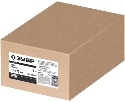 ЗУБР 70 x 3.4 мм, 5 кг, винтовые гвозди (305260-070) купить в Ноябрьске