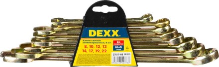 Набор DEXX: Ключи комбинированные гаечные, желтый цинк, 8-22мм, 8шт 27017-H8 купить в Ноябрьске