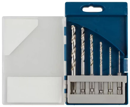 Набор ЗУБР &quot;ЭКСПЕРТ&quot;:  Сверла  по металлу, шестигранный хвостовик 1/4&quot;, быстрорежущая сталь Р6М5, 4,5,6,8,10мм, 5 пред 29623-H5 купить в Ноябрьске